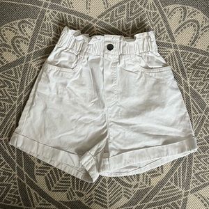 White H&M puffy shorts